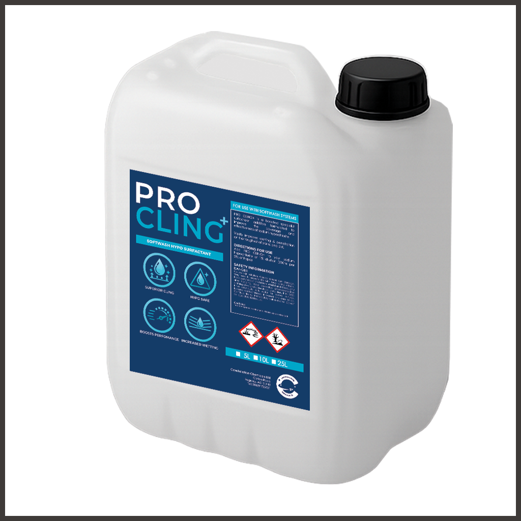 PRO CLING+ Hypo Surfactant | Sodium Hypochlorite Surfactant for Soft Washing